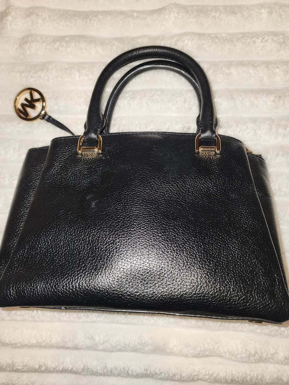 Michael Kors Black Leather Satchel Handbag
